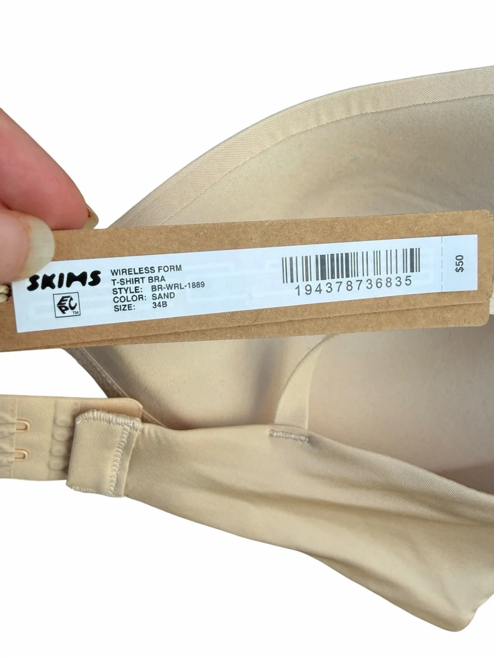 SKIMS wireless form Seamless T-Shirt Bra 34 b NWT sand - Picture 6 of 6